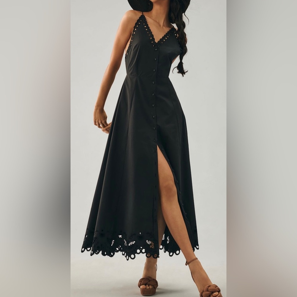 Magali Pascal V-Neck Cutout Buttondown Dress